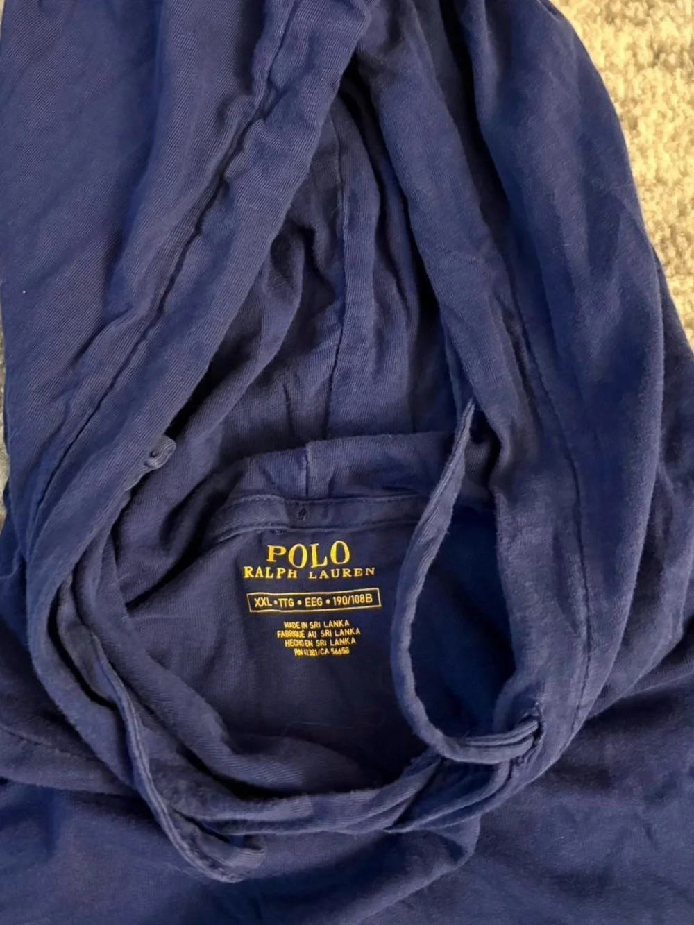 Men’s XXL Polo Ralph Lauren Blue Longsleeve With Hood